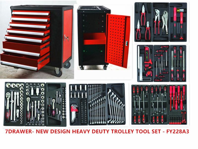 228PCS Red New Image Trolley Tool Set with Holder (FY228A3)