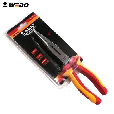 WEDO 6&quot; 8&quot;Insulated Pliers VDE 1000V Snipe Nose Pliers Chrome Vanadium Steel Anti-Slip Handle