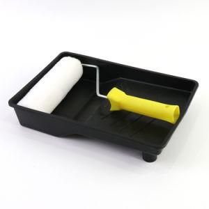 White Polyester Fiber Roller Yellow Plastic Handle Paint Roller Brush Set