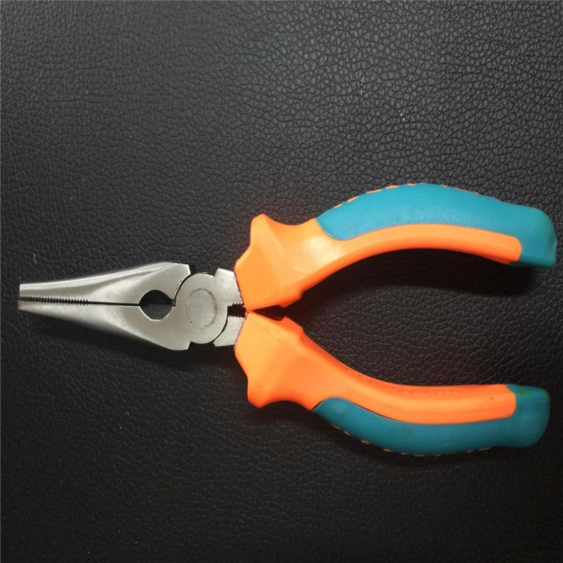Double Color Handle Hand Tool Cutting Nose Pliers