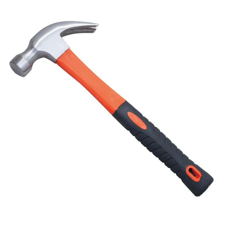 Wholesale Consitruation Tools 45#Carbon Steel 8oz Claw Hammer with Fiber Glass Handle