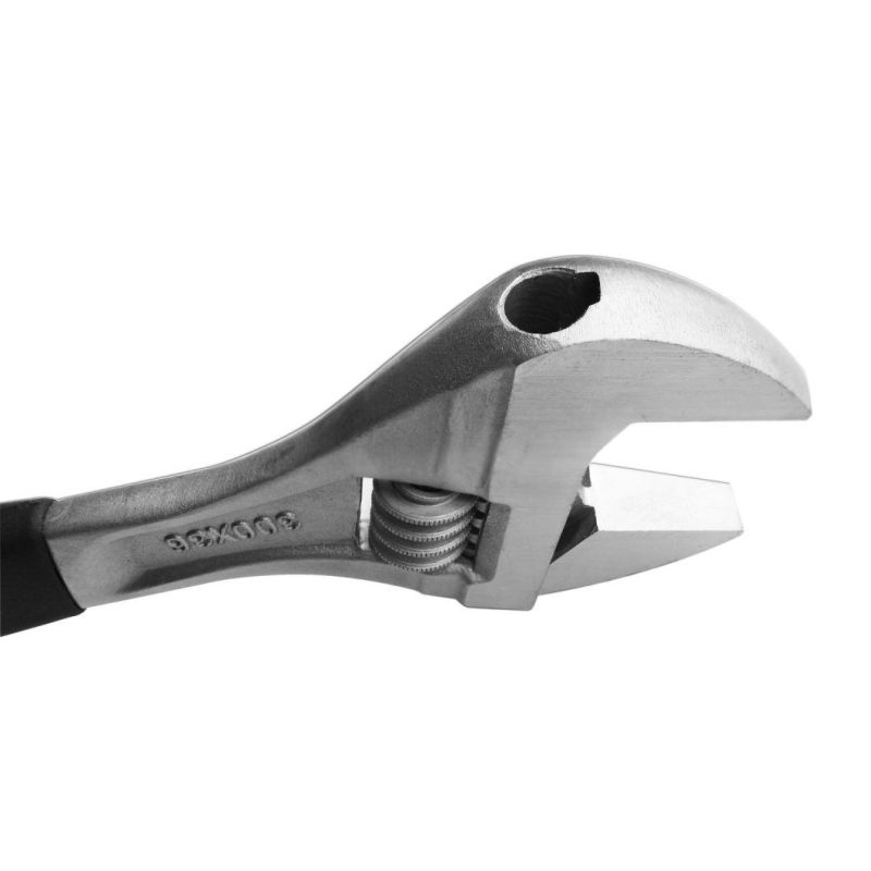 Non-Slip 8" Cr-V Steel Satin Chrome Plated Spanners Adjustable Wrench