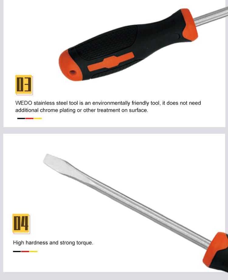 WEDO Stainless Steel Slotted Screwdriver 304/316/420 Material Available