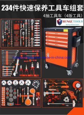 234PCS 6 Drawer Chest Rolling Tool Cart Cabinet Quick Maintenance Tools Set Cabinet with 4 Sets Tools