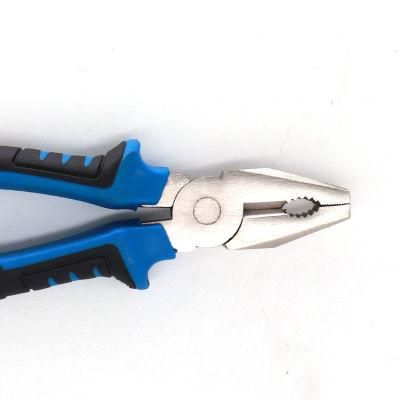High-Quality Screw-Thread Steel Blue TPR Handle Pliers