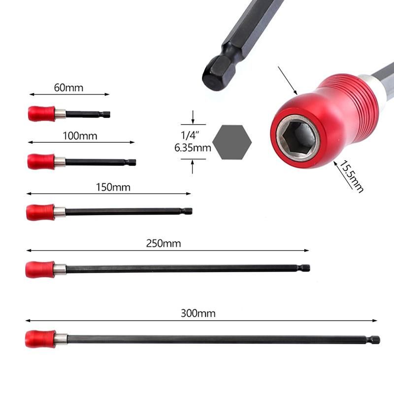 Hexagonal Quick Release Self-Locking Extension Rod Extension Rod Electric Drill Screwdriver Extension Quick Adapter Rod Bit Extension Rod 60-300mm Screwdrive