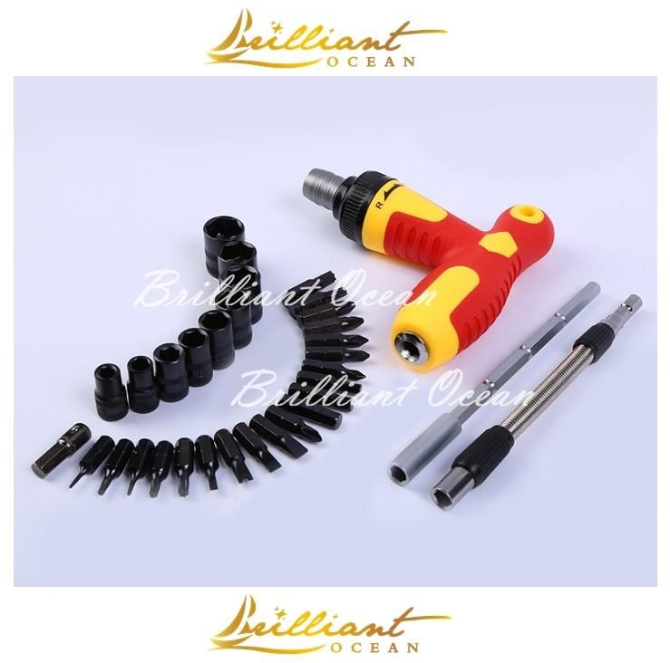 34 in 1 PCS Cr-V Ratchet Screwdriver Set with TPR Handle