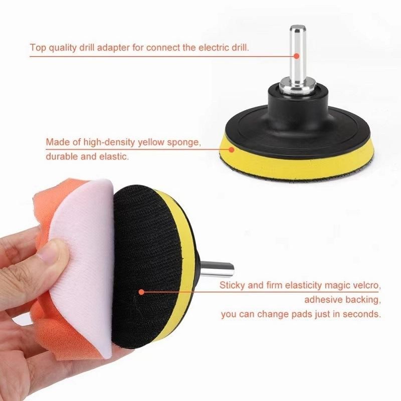 Electric Drill Cleaning Brush 9-Piece Set Conical Polishing Waxing Sponge Automobile Tire Gap Cleaning Electric Drill Brush