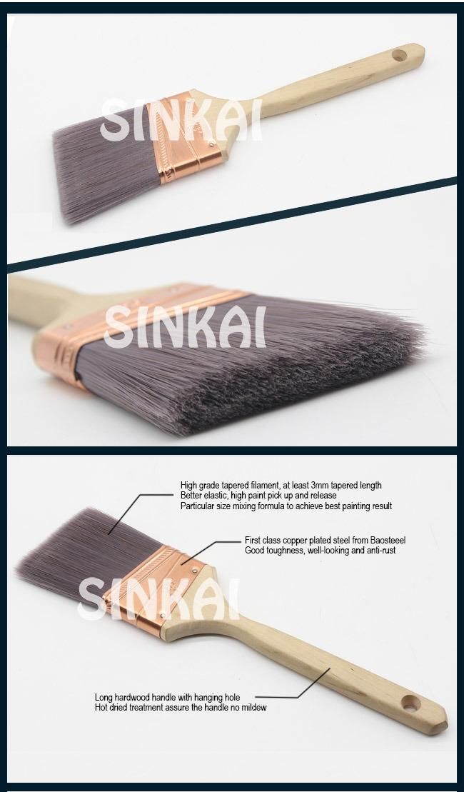 High Class Tapered Filament Angled Paint Brushes