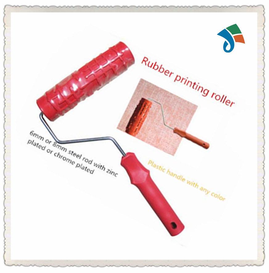 Plastic Handle Pattern Rubber Roller Brush for Decorating The Wall