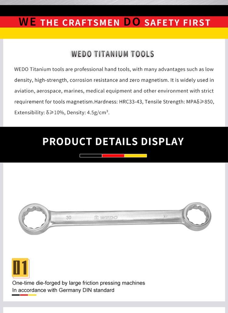 WEDO Titanium Spanner Double Flat Box/Ring Wrench Non-Magnetic Rust-Proof Corrosion Resistant