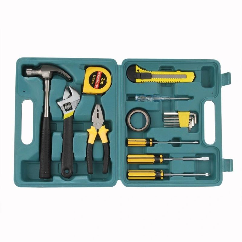 16 In1 Tool Set Knife/Pliers/Test Pencil/Phillips Screwdriver/Measure Tape/Claw Hammer Toolbox Handtool Kit