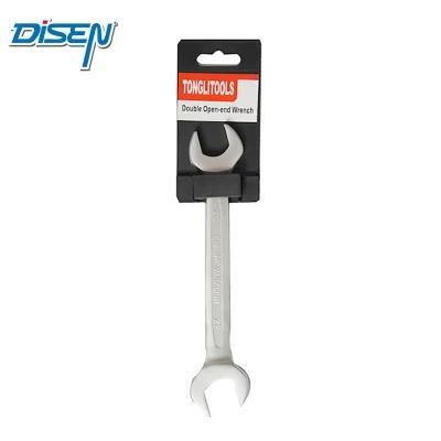 Chrome Plated Double Open End Spanner with Plastic Hanger