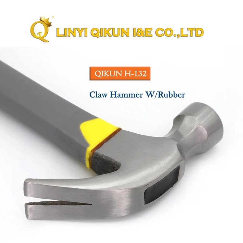 Hardware Construction Hand Tools Italy Type Claw Hammer with Half Painted Wooden Handle