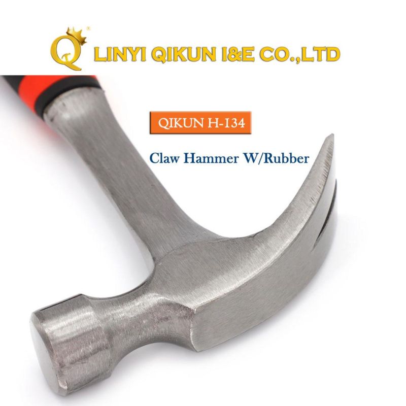 H-125 Construction Hardware Hand Tools Italy Type Claw Hammer with Long Wooden Handle