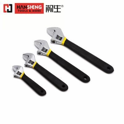 Professional Hand Tool, Hardware, Made of Carbon Steel, Chrome Plated, Dipped Handle, Adjustable Wrench