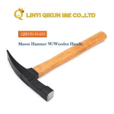 H-653 Construction Hardware Hand Tools Mason Hammer with Wooden Handle