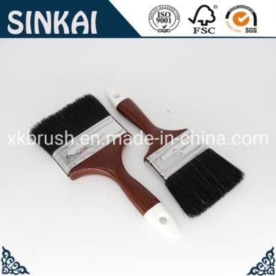Cheap White Edge Plastic Painting Handle Black Bristle Brush