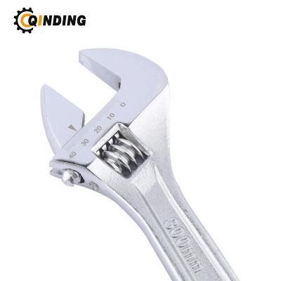 12&quot; Carbon Steel Matte Chrome Plated Adjustable Spanner Wrench