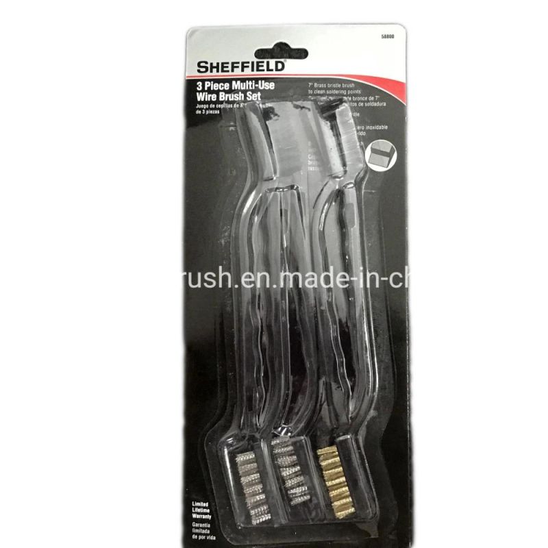 Black Plastic Handle Wire Brush Set (YY-698)
