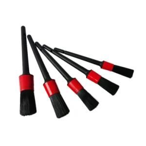 5PCS Boar Hair Black and Red Car Detailing Brush Kit