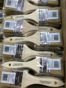 100% Pure White Bristle Paint Brush with Wooden Handle