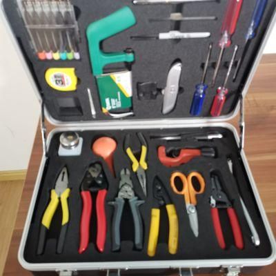 Fiber Optic Basic Tool Kit with Tri-Hole Stripper, Scissors, Buffer Tube Stripper X-20A FTTH Fiber Optic Cable Tools Fiber Tool Kit