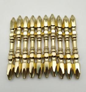 50/65/75/100mm Double End pH2 Golden Plated Screwdriver Bits