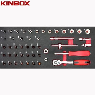 Kinbox Professional Hand Tool Set Item TF01m101 Socket Set Can Be Put in The Tool Cart