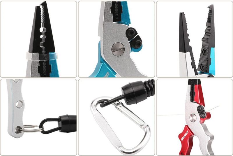 Fishing Pliers+Retention Rope Hook Remover Line Cutter Multifunctional Fishing Tools