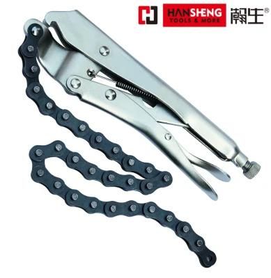 20&quot;, Carbon Steel, Nickel Plated, Straight Jaw, Curved Jaw, Round Jaw, Locking Pliers, Chain Type Locking Pliers