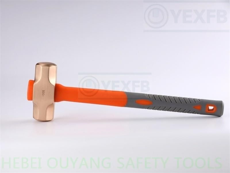 Non-Sparking Sledge Copper Beryllium Hammer with Fiberglass Handle, 1000 G