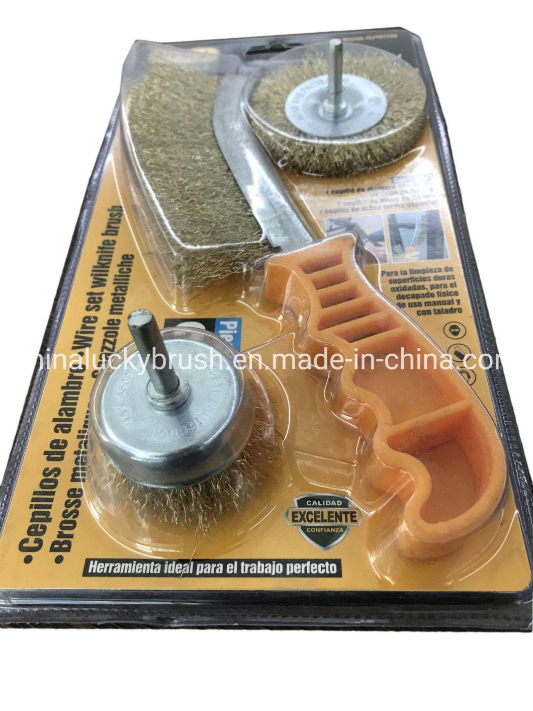 Brass Wire Wheel Brush with Shaft (YY-582)