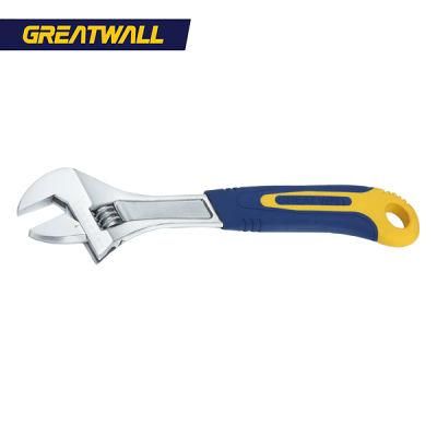 High Quality 8inch Spanner with 2-Color Rubber Handle Adjustable Wrench