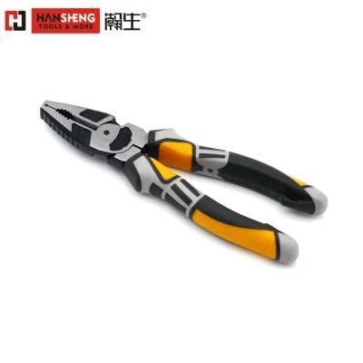 Combination Pliers, Long Nose Pliers, Diagonal Cutting Pliers, Made of Cr-V or Cr-Ni, Black and Polish, TPR Handles, Leverage Labor-Saving Pliers, 8&quot;