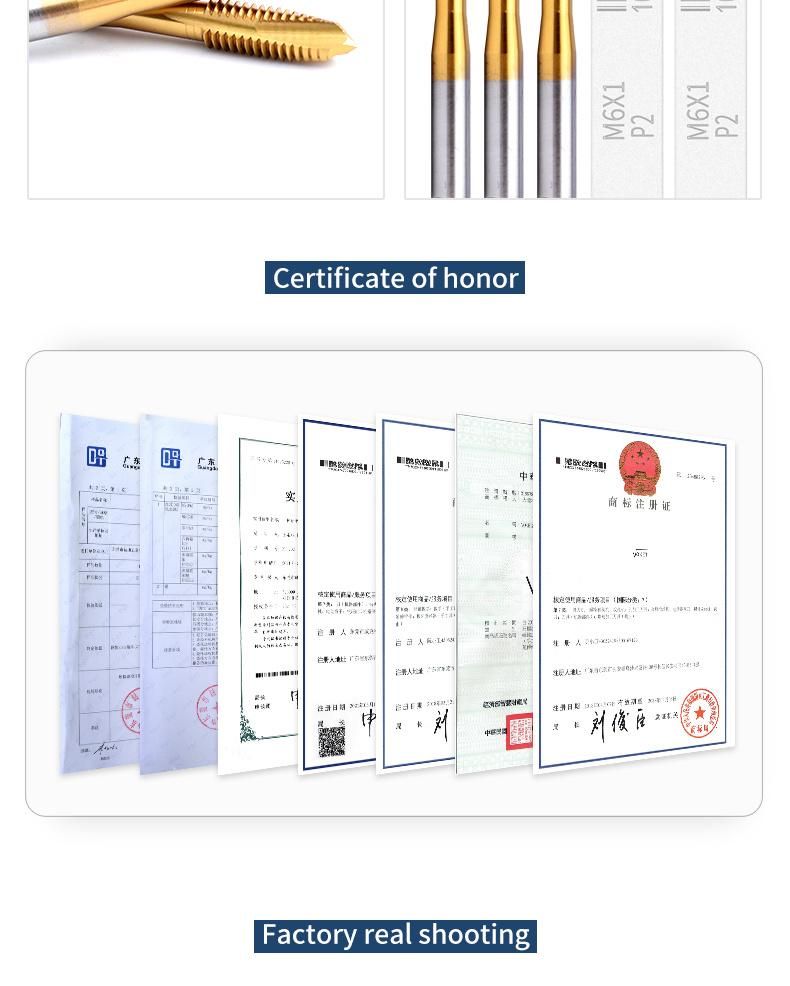 Hsse-M35 JIS with Tin Spiral Pointed Taps M2 M3 M4 M5 M6 M7 M8 M9 M10 M11 M12 Metric Machine Screw Thread Tap