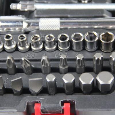 82PCS Cr-V Hand Tool Set Rubber Material Adjustable Ratchet Socket Set Ratchet Wrench