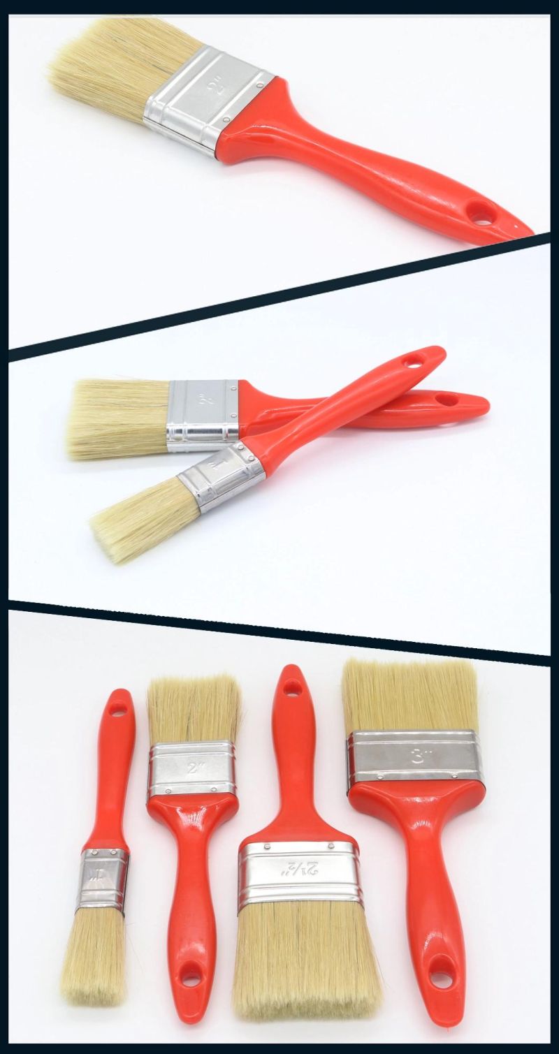 Wholesale Plastic Handle Paint Brush with White Bristle Material