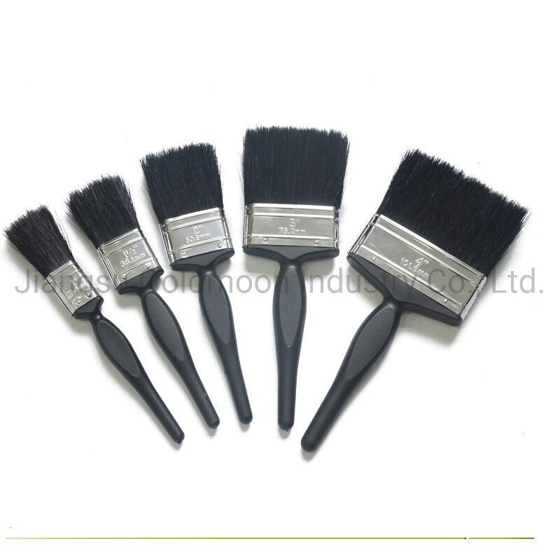 Flat Bristle Wood Handle Paint Brush, 2" Size, Natural White