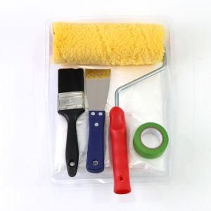 2020 New Yellow Polyester Fiber Roller Red Plastic Handle Paint Roller Brush Set