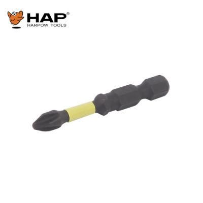 50mm Magnetic pH2 Head Screwdriver Bits with Yellow Color Ring
