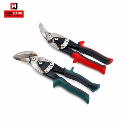 10&quot;, Professional Aviation Snips, Hand Tool, Hardware Tool, Made of = Cr-V, Cr-Mo, Matt Finish, Nickel Plated, TPR Handle, Right and Left, Heavy Duty