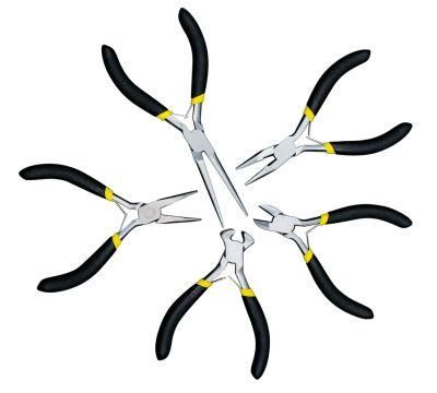 Hand Tools 5PCS Mini Pliers Set 4.5&quot; OEM Home Maintenance