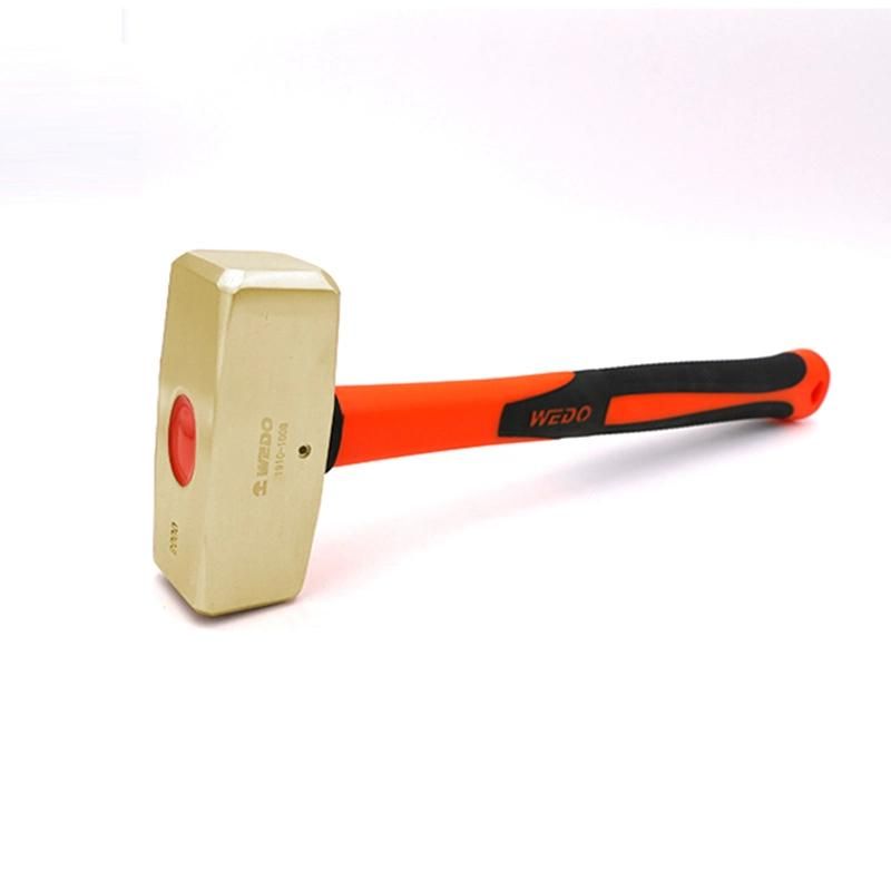 WEDO Non-Sparking Hammer (German Type) Aluminium Bronze Sledge Hammer with Fiberglass Handle