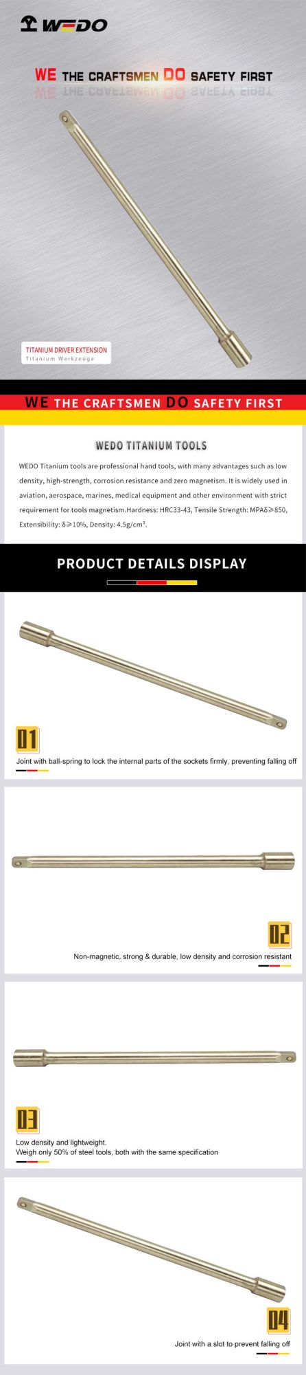 Wedo High Technology Titanium Tool Driver Extension