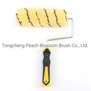 Black Stripes Polyester Fiber Roller Rubber Handle Paint Roller Brush