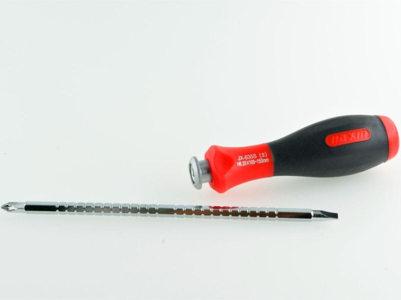 6.35mm 75-150mm Professional Cr-V Industrial Dual Purpose Adjustable Screwdriver