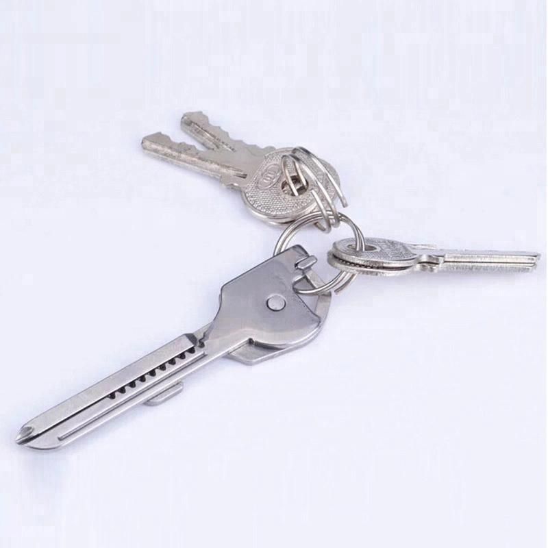 Multi-Tool 6 in 1 Foldable Utility Knife Wrench Screwdriver Bottle Opener Keychain Stainless Steel for Outdoor Camping Hiking Tool Esg13278