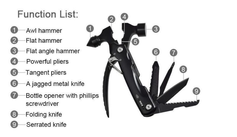High Quality Multi-Function Claw Hammer Amazon Outdoor Tool Hammer Chinese Factory