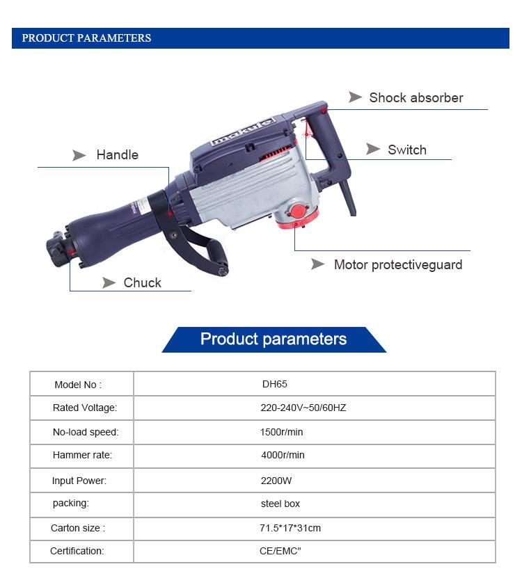 Makute 2200W Electric Demolition Hammer Breaker